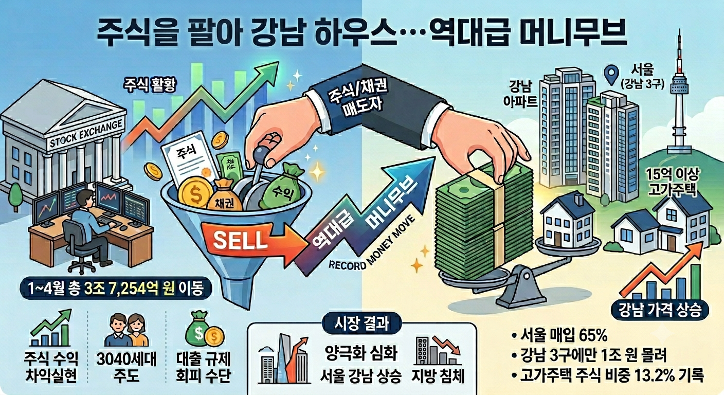 "주식 팔아 강남 집 샀다"… 역대급 머니무브