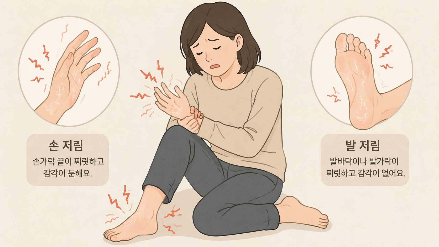 손발이 자꾸 저린다면,단순 혈액순환 문제가 아닐 수 있습니다
