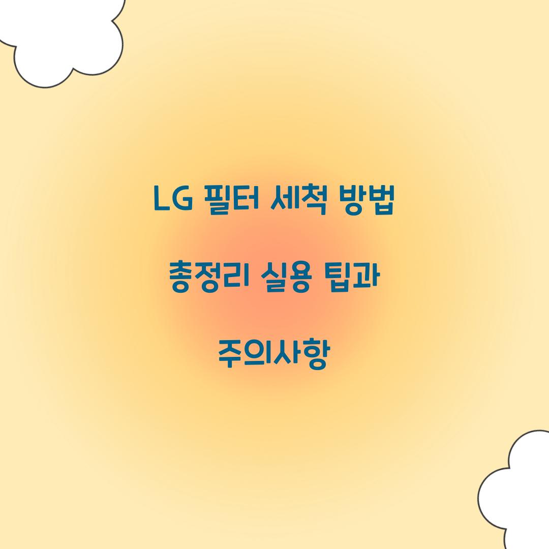 LG 필터 세척