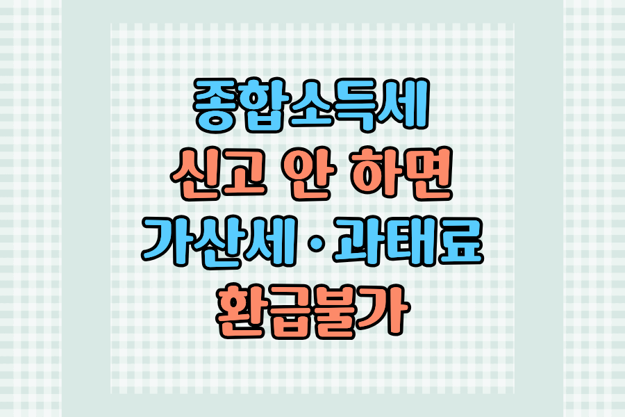 종합소득세 신고 안 하면 가산세·과태료·환급불가