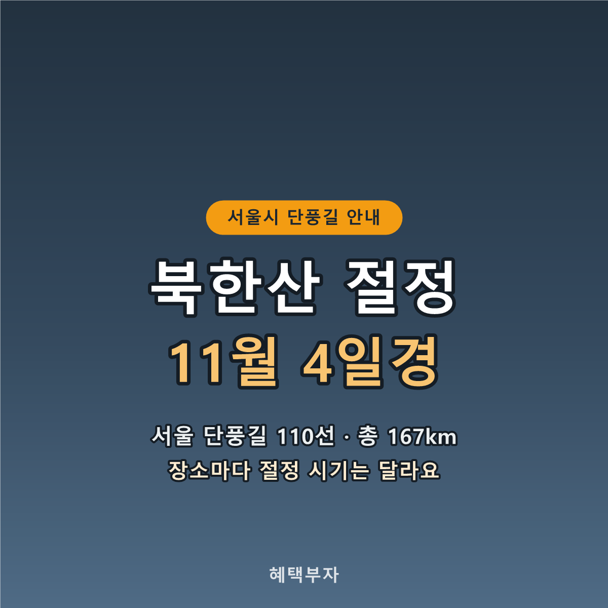 북한산 절정 11월 4일경