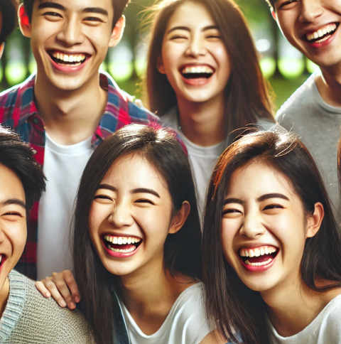 웃고있는 청년들