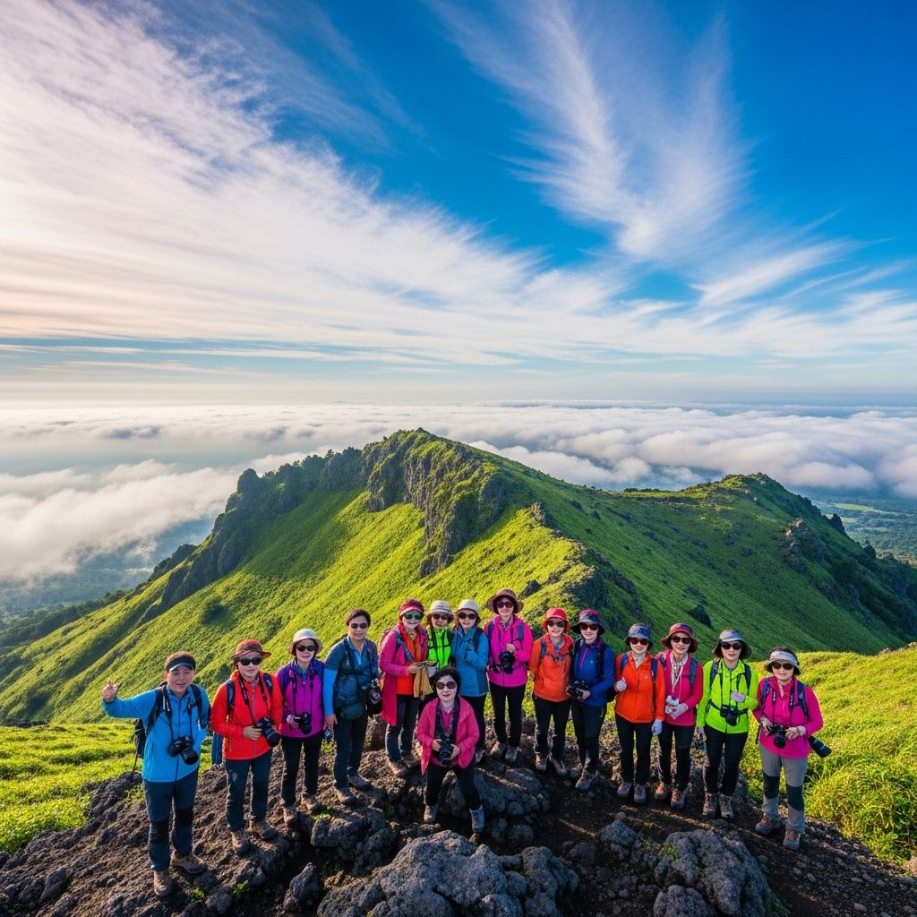 경차 유류비 환급&amp;#44; 산 정상에 오른 등산객들