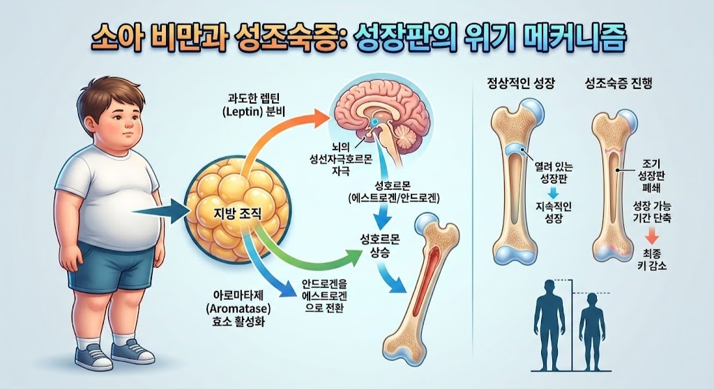 소아 비만이 성조숙증을 유발하는 치명적인 메커니즘