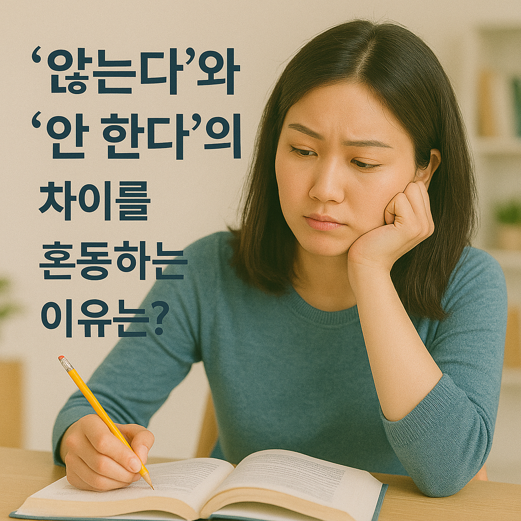 않는다와 안 한다의 차이를 혼동하는 이유