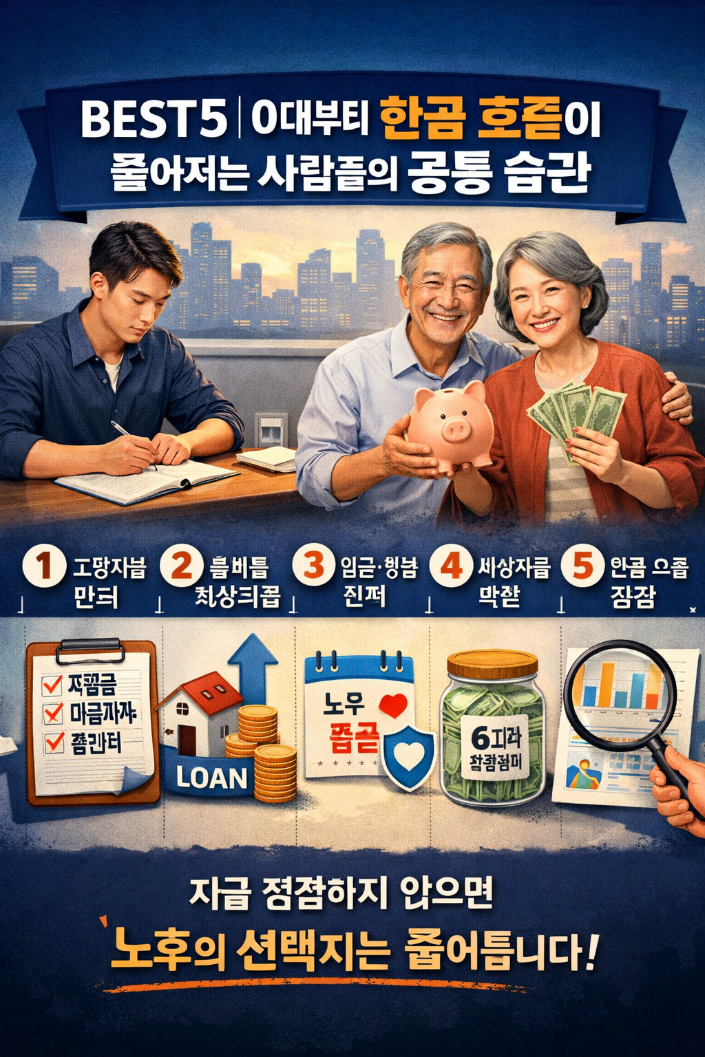 50대부터 현금 흐름이 좋아지는 사람들의 공통 습관 BEST 5