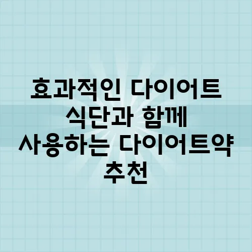 효과적인 다이어트 식단과 함께 사용하는 다이어트약 추천