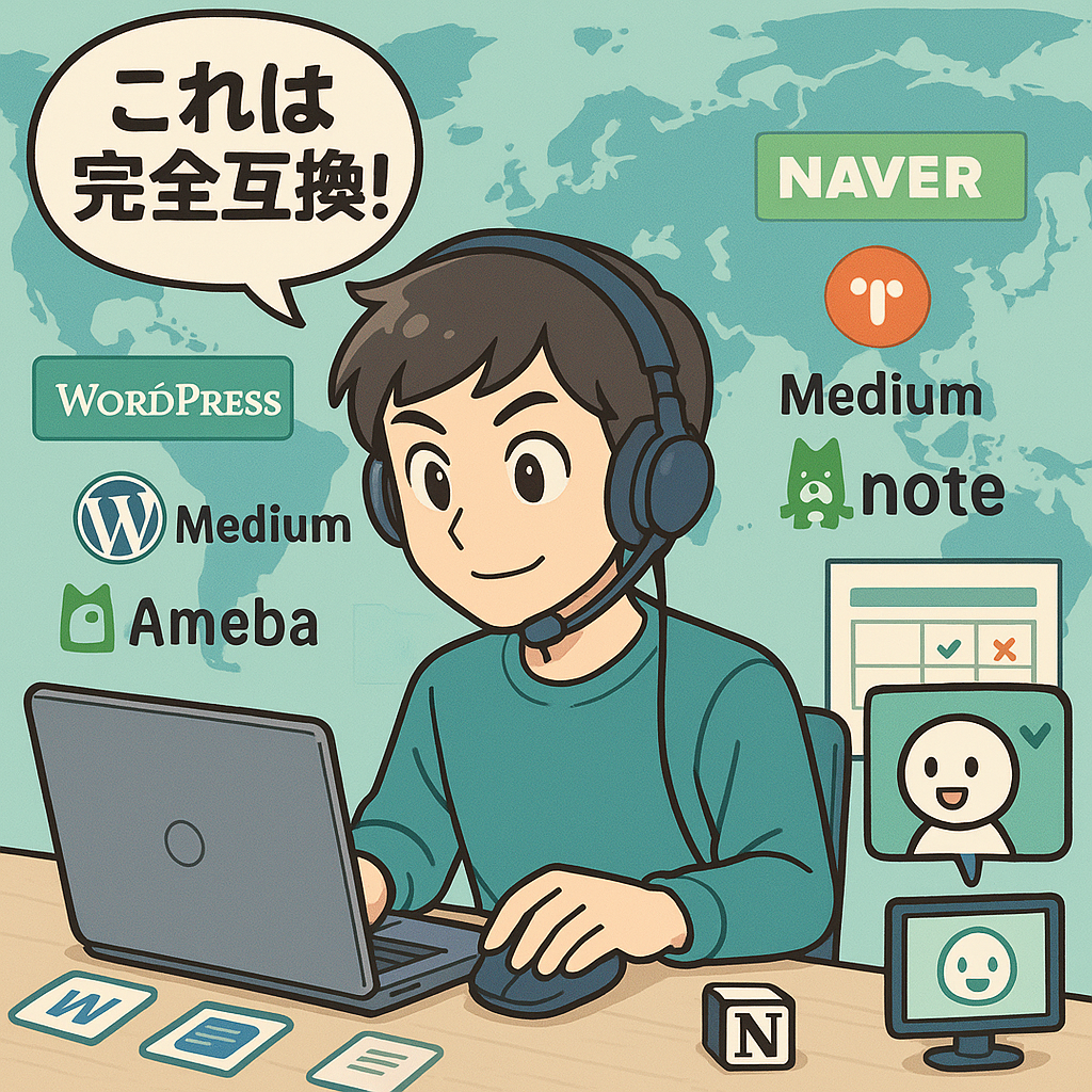 각국 블로그 플랫폼별 문서 도구 호환성