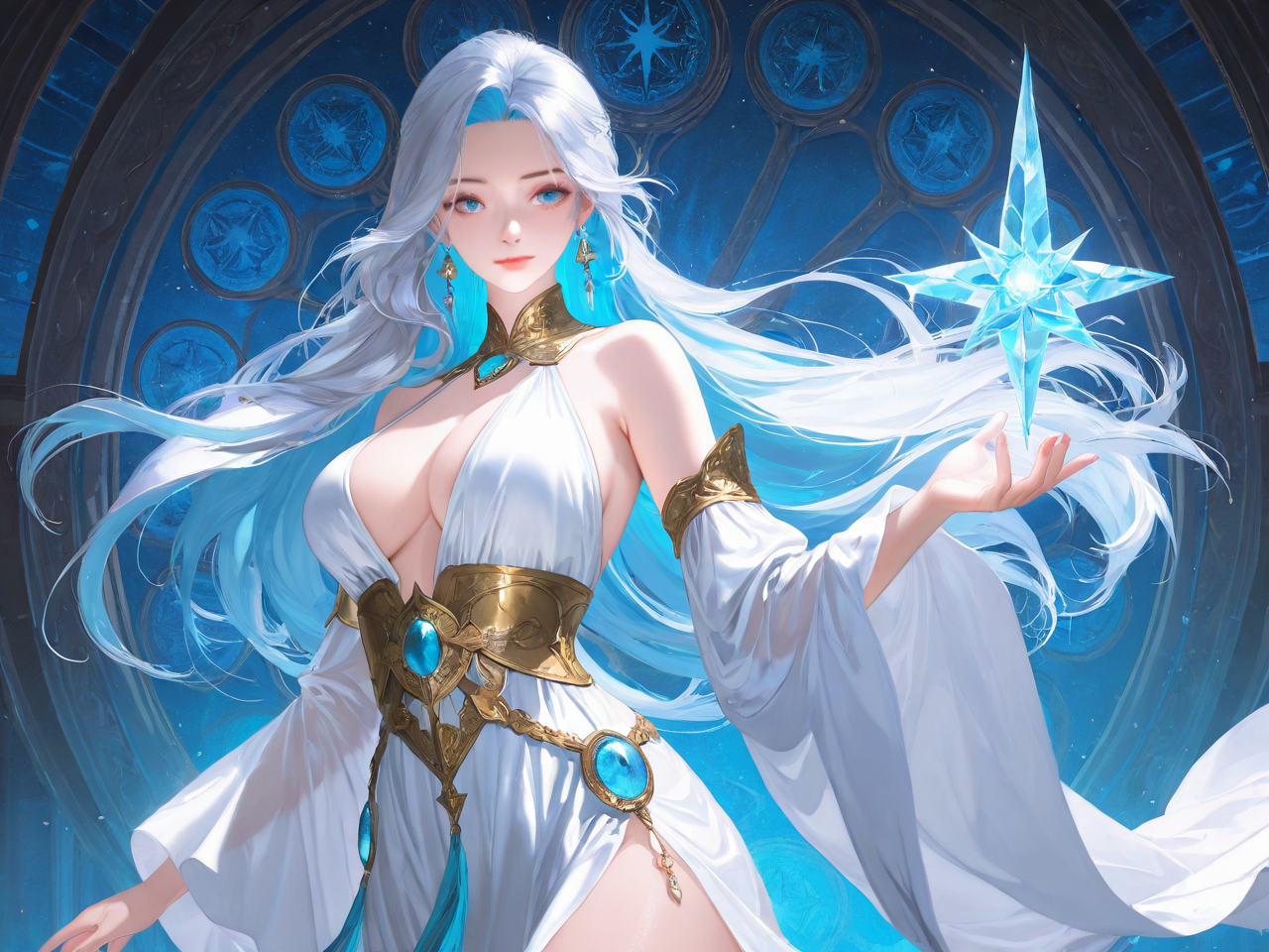 AI로 생성한 얼음마법의 여신의 모습
