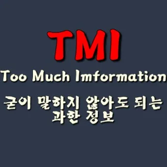 tmi 뜻과 3가지 상황별 해석 자료집_20