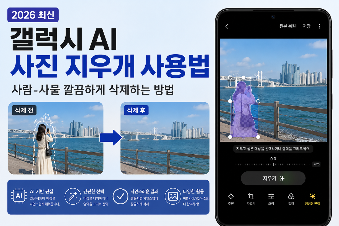 갤럭시 AI 사진 편집으로 사람과 사물을 지우는 방법