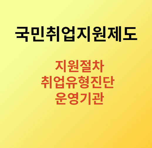국민취업지원제도 신청절차/취업유형진단/운영기관 찾아보기