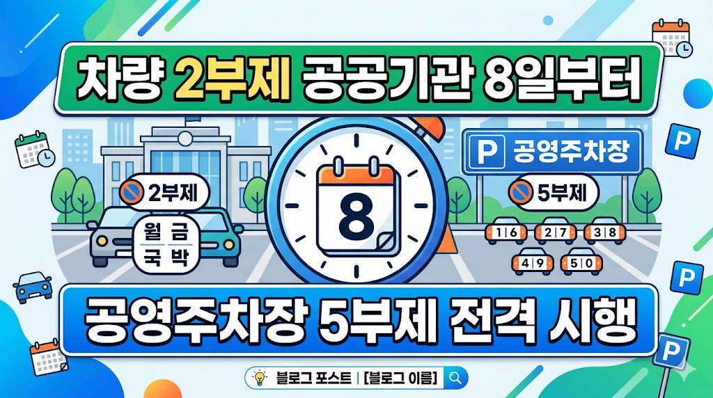 차량 2부제 8일부터 공공기관 시 및 공영주차장 5부제 시행 (홀짝제 대상 제외 차량 총정리)