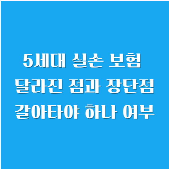 5세대 실손 보험 달라진 점과 장단점 및 갈아타야 하나 여부