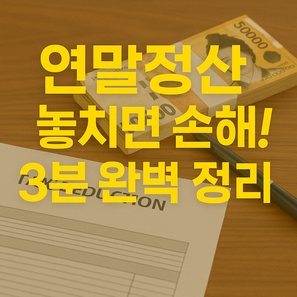 연말정산 놓치면 손해! 3분 완벽 정리