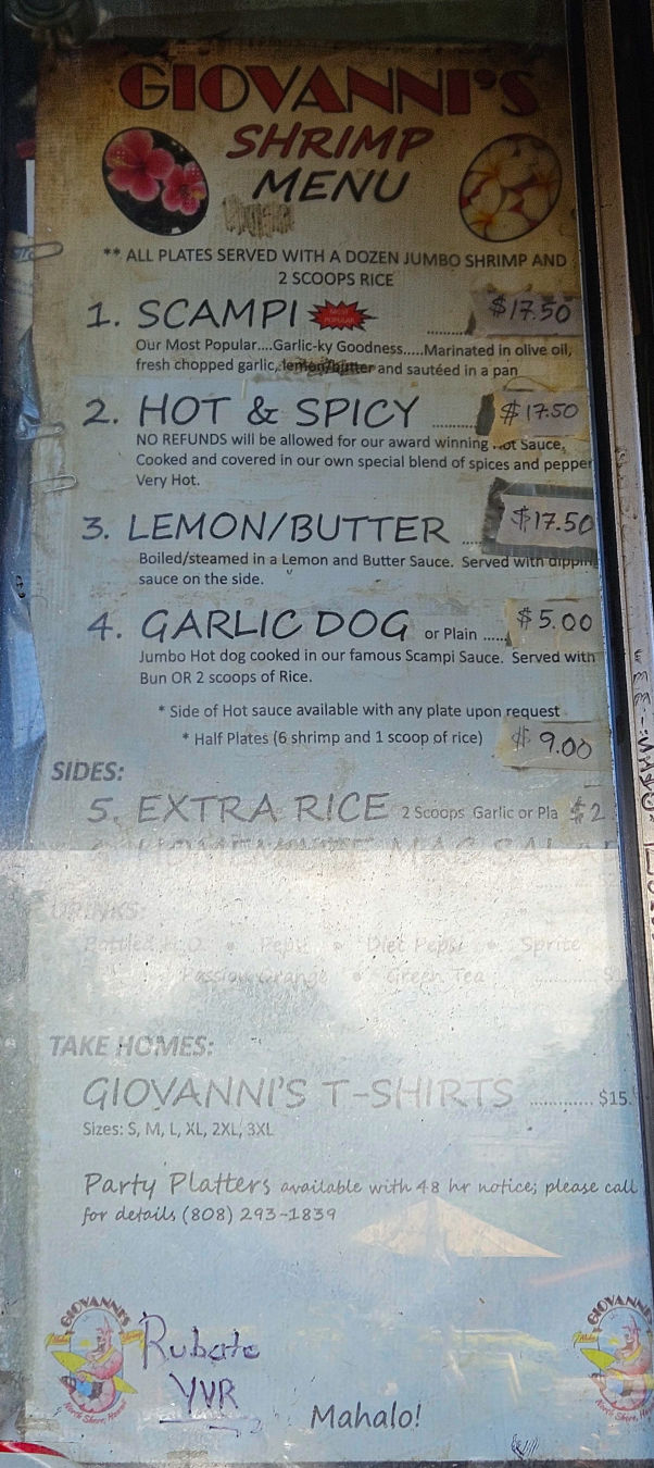 지오반니 새우트럭 메뉴구성