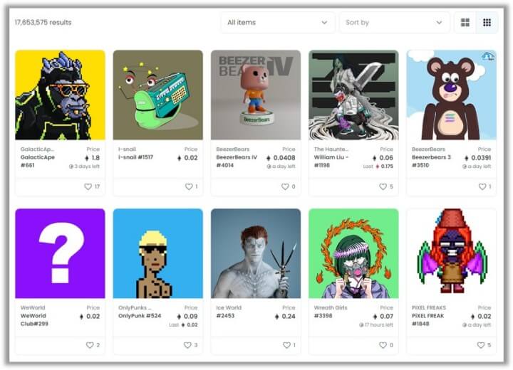 opensea-판매-nft-리스트