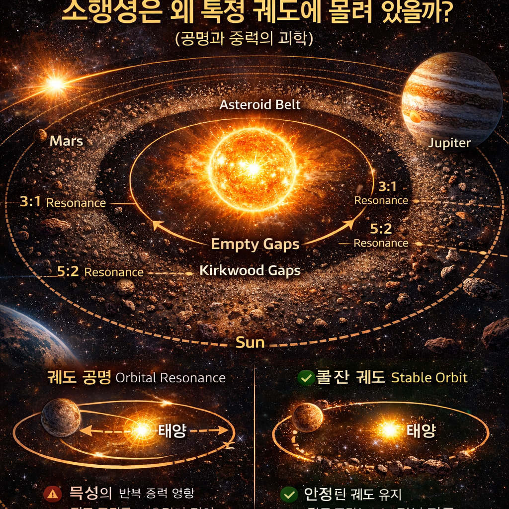 소행성은 왜 특정 궤도에 몰려 있을까? 목성과 공명이 만든 우주의 질서