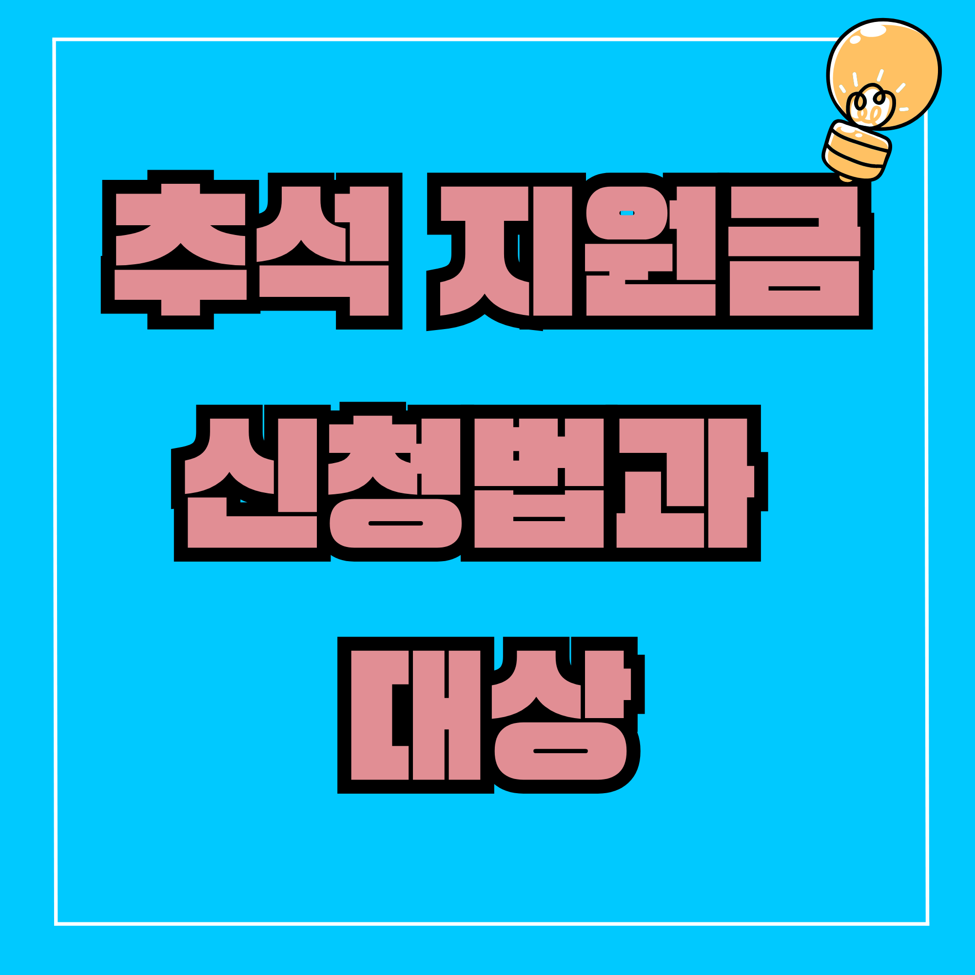 2025 추석지원금 신청법과 대상