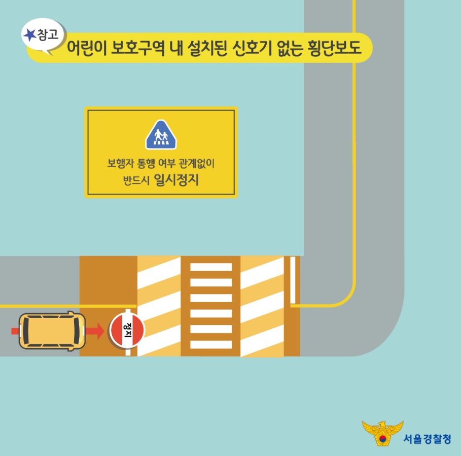 교차로 우회전 일시정지