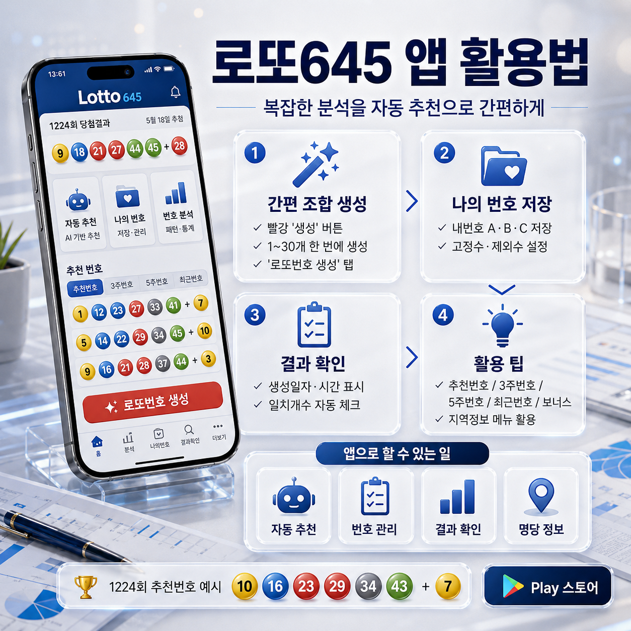 로또645 (무료) - 로또번호 당첨번호 확인, 로또645 로또번호 당첨 예상번호