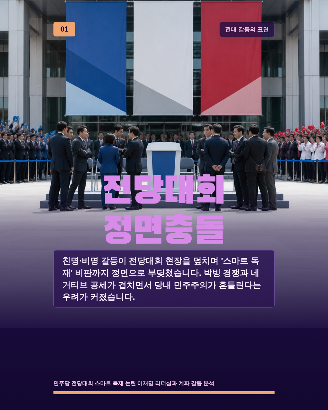전당대회 정면충돌