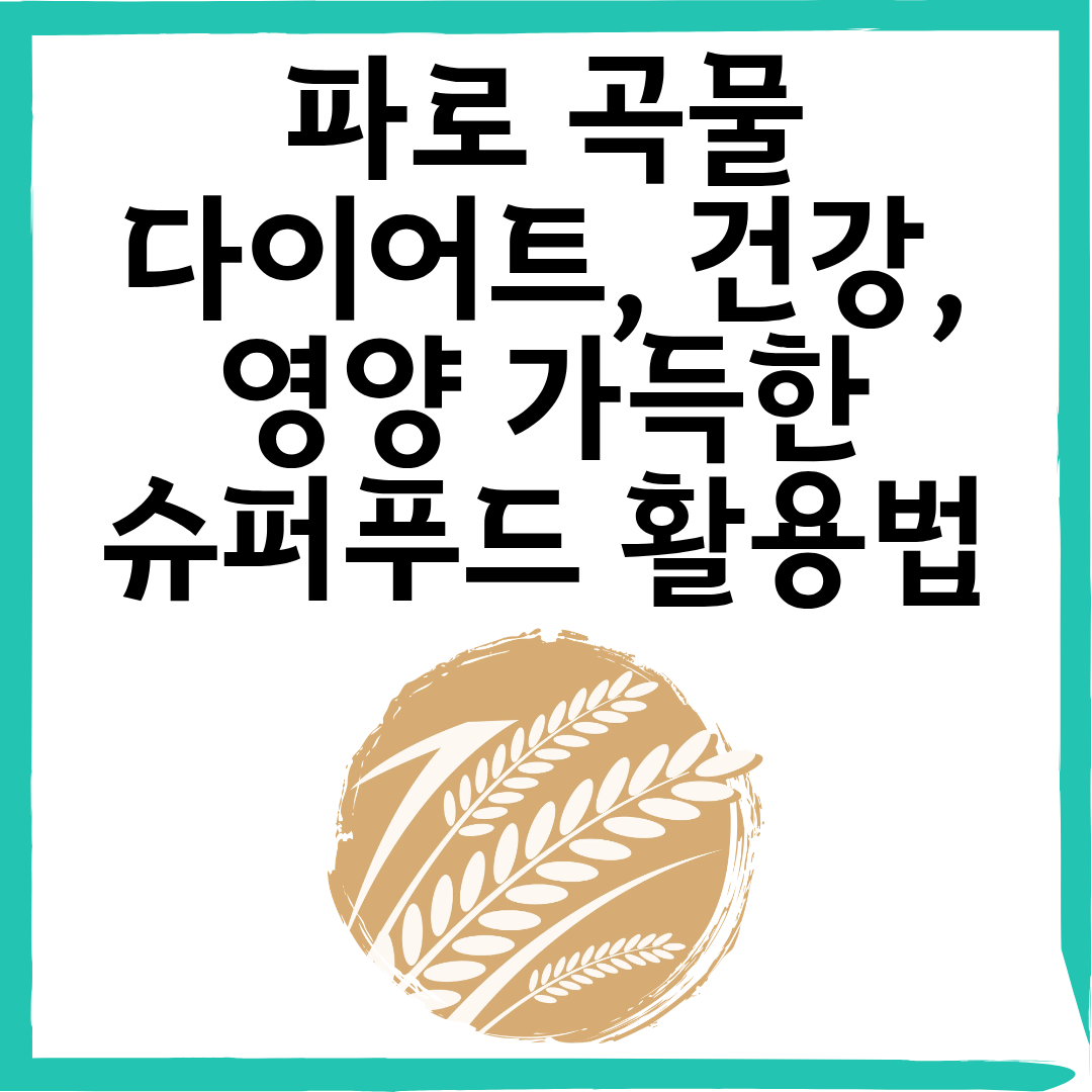 파로 곡물 효능 총정리 ❘ 다이어트, 건강, 영양 가득한 슈퍼푸드 활용법