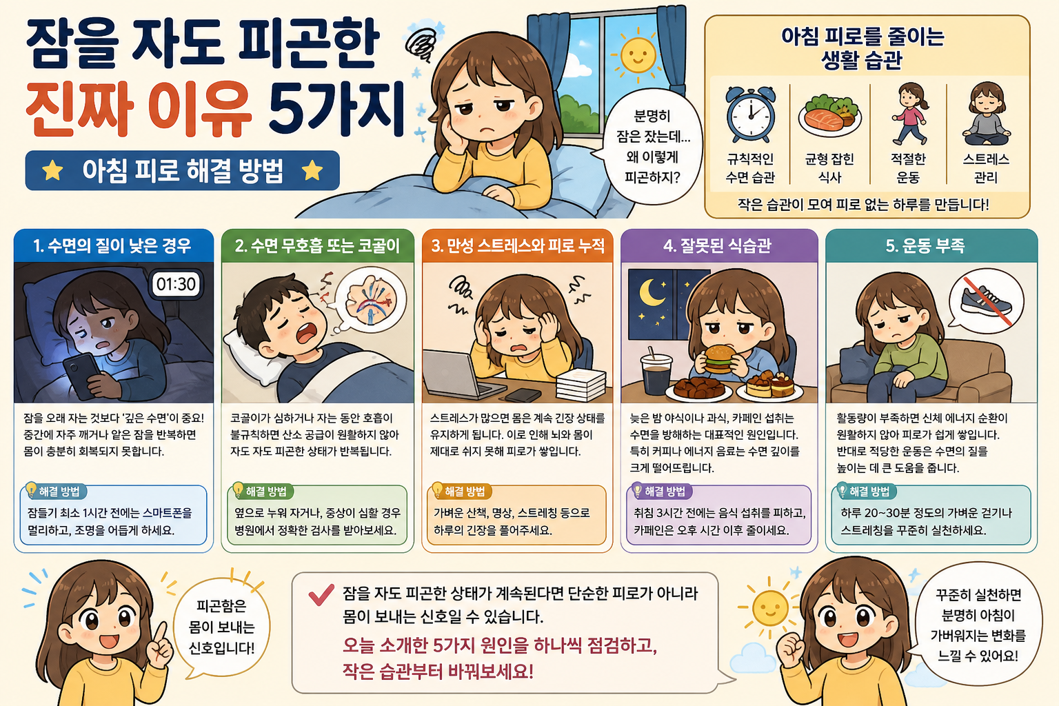 잠을 자도 피곤한 진짜 이유 5가지