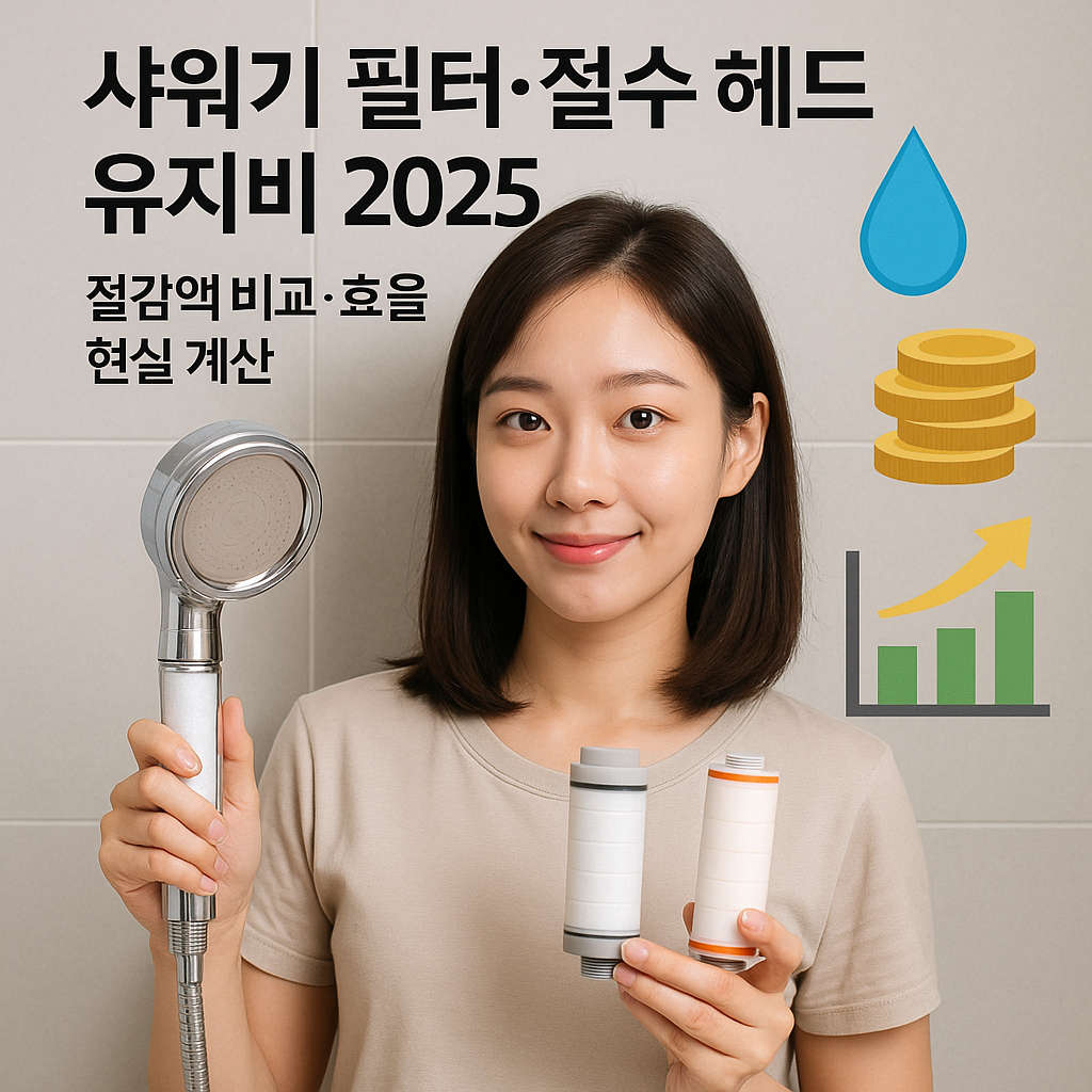샤워기 필터·절수 헤드 유지비 2025 | 절감액 비교·효율 현실 계산