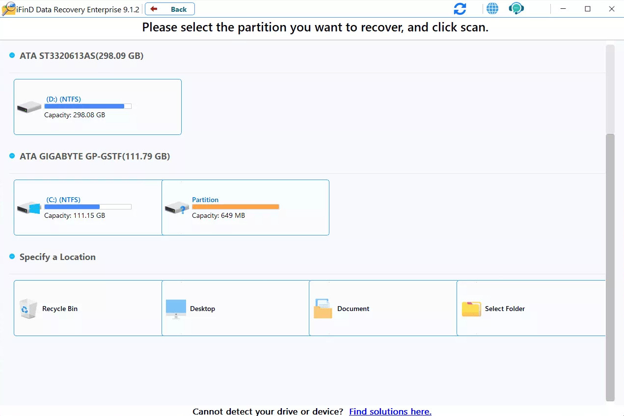 iFind Data Recovery 사용방법