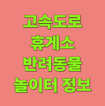 고속도로 휴게소 반려동물 놀이터 총정리(2025년 최신판)