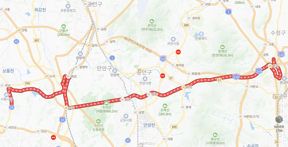 성남-시흥-P9530(퇴근)번-버스-노선-지도