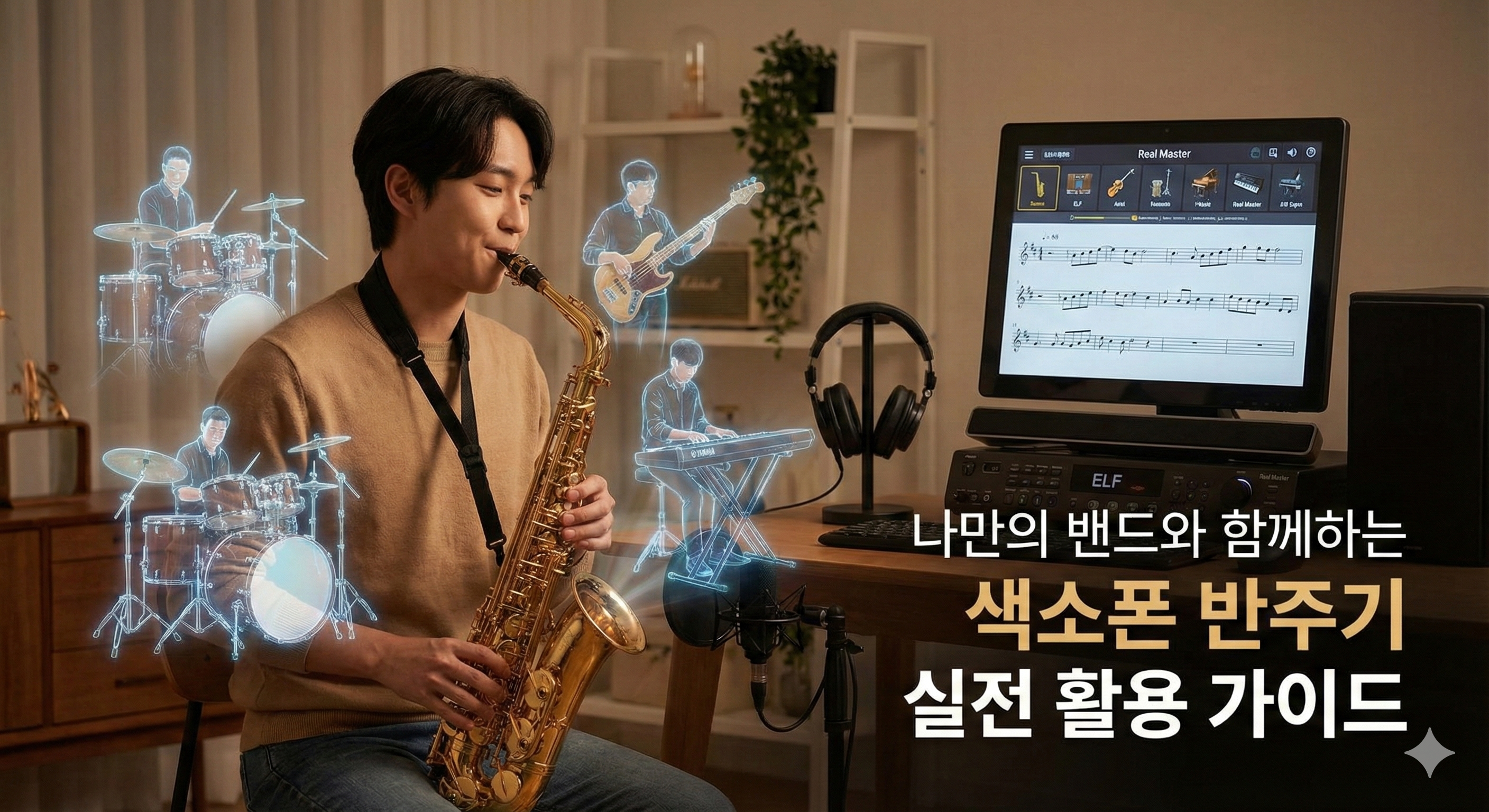 혼자 부는 색소폰은 이제 그만! 반주기(MR)와 함께 '나만의 밴드'를 결성하는 법 (엘프, 리얼마스터 실전 활용 팁)