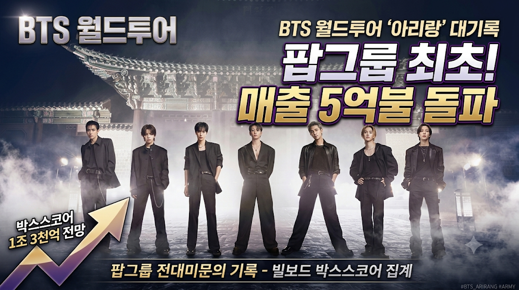 BTS 월드투어 '아리랑'대기록 팝그룹 최초! 매출 5억불 돌파