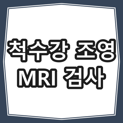MRI myelography [자기공명영상 척수강조영검사] 검사목적과 주의사항