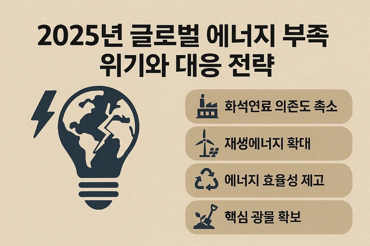 글로벌 에너지 부족 관련 대응 전략 이미지