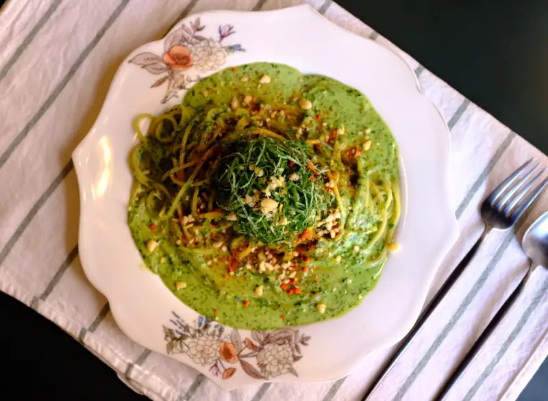 묘한식탁-깻잎크림파스타