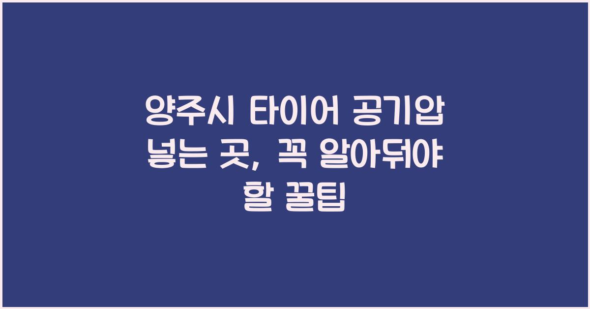 양주시 타이어 공기압 넣는 곳