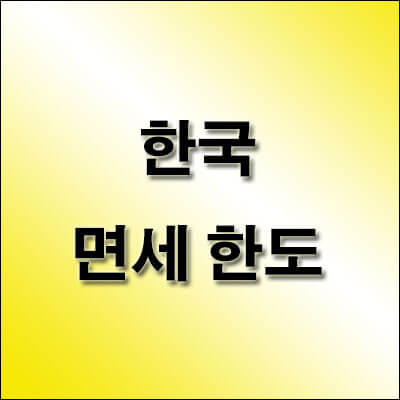 한국-면세-한도