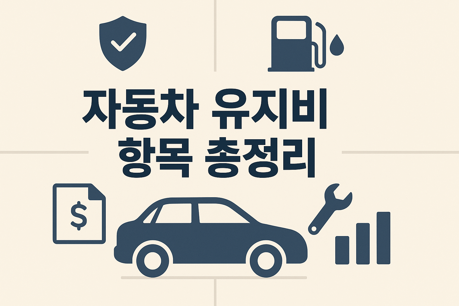 자가용 유지비 항목별 평균 비용과 자동차 보험료·세금·정비비를 한눈에 정리한 인포그래픽