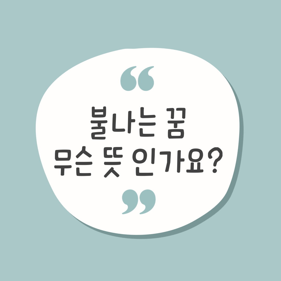 불나는 꿈 뜻