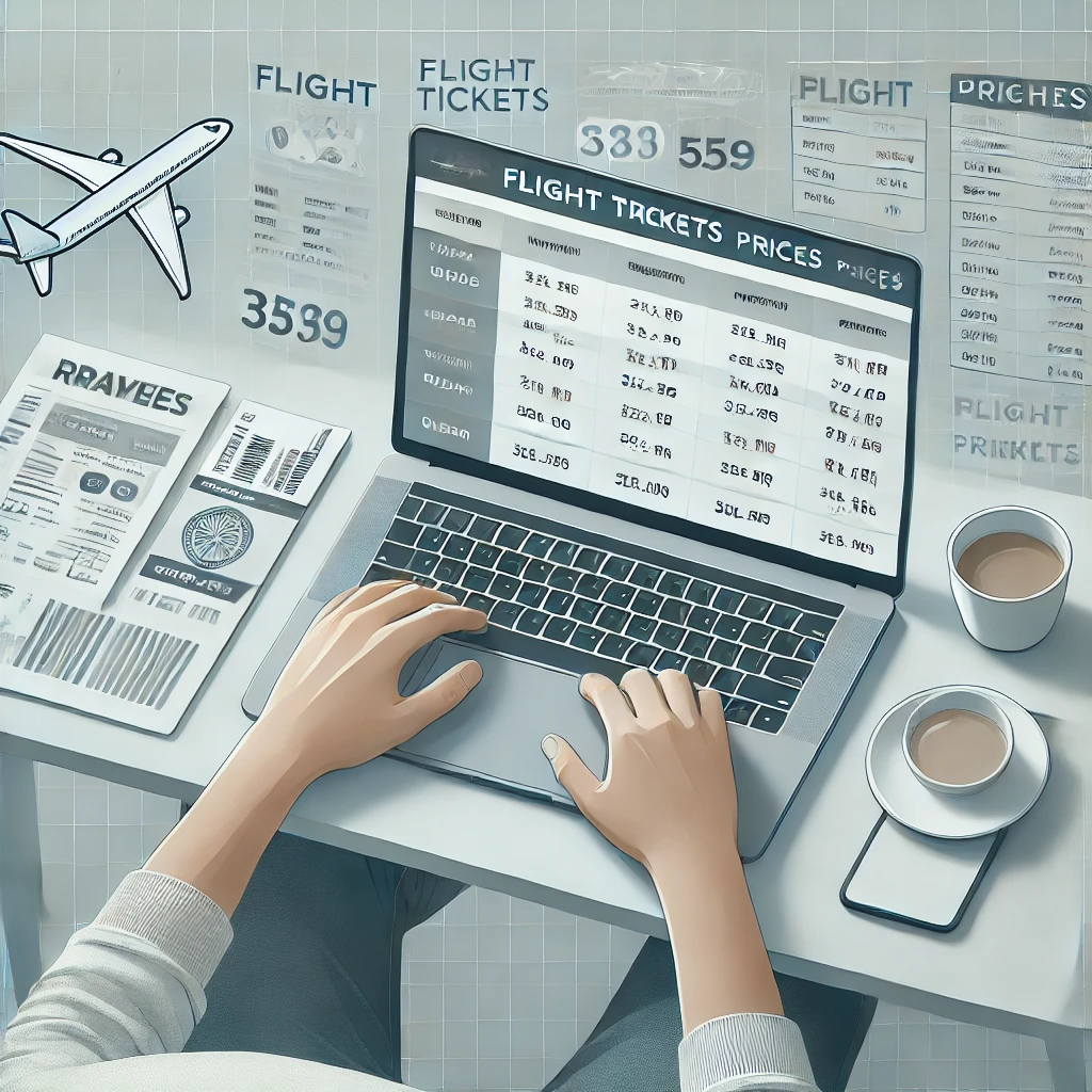 항공권 예매하기 위해 검색하는 모습 사진