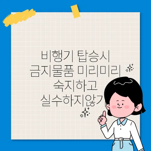비행기 탑승시 금지물품 미리미리 숙지하고 실수하지않기!