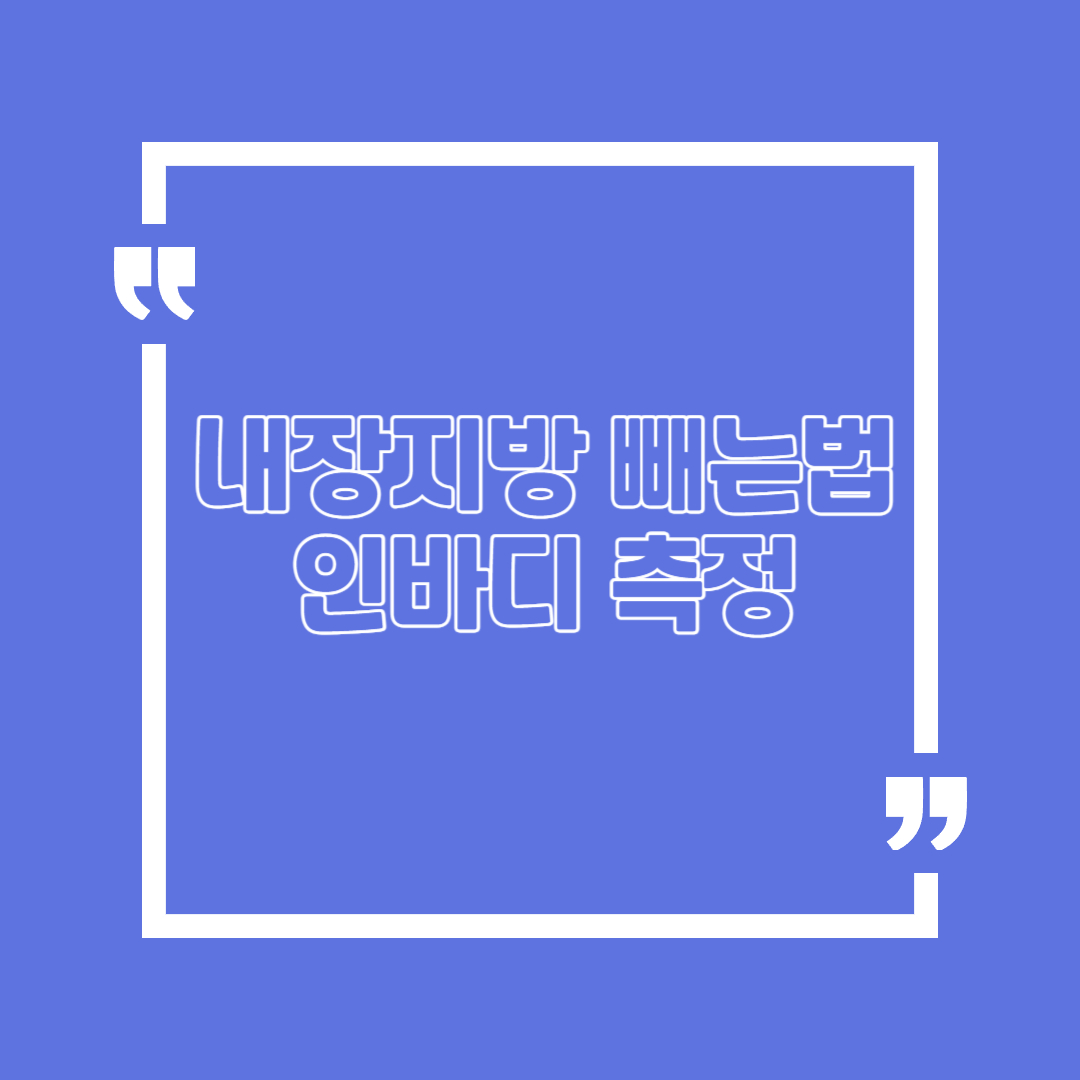 내장지방 빼는법 정상수치 인바디 검사