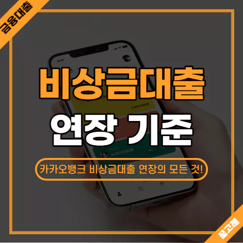 카카오뱅크 비상금대출 연장 기준