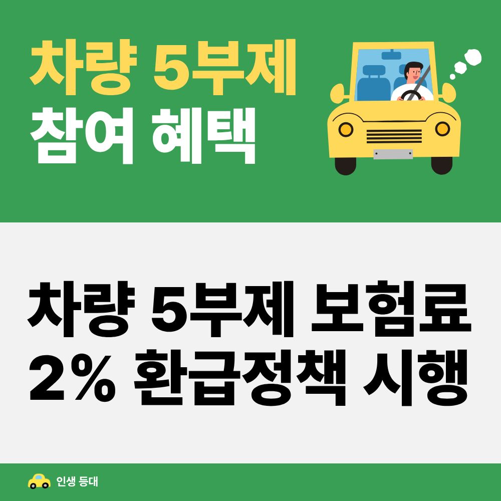 차량5부제 자동차보험료 할인 특약