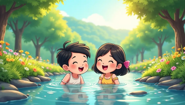 7월-계곡-남-녀-아이