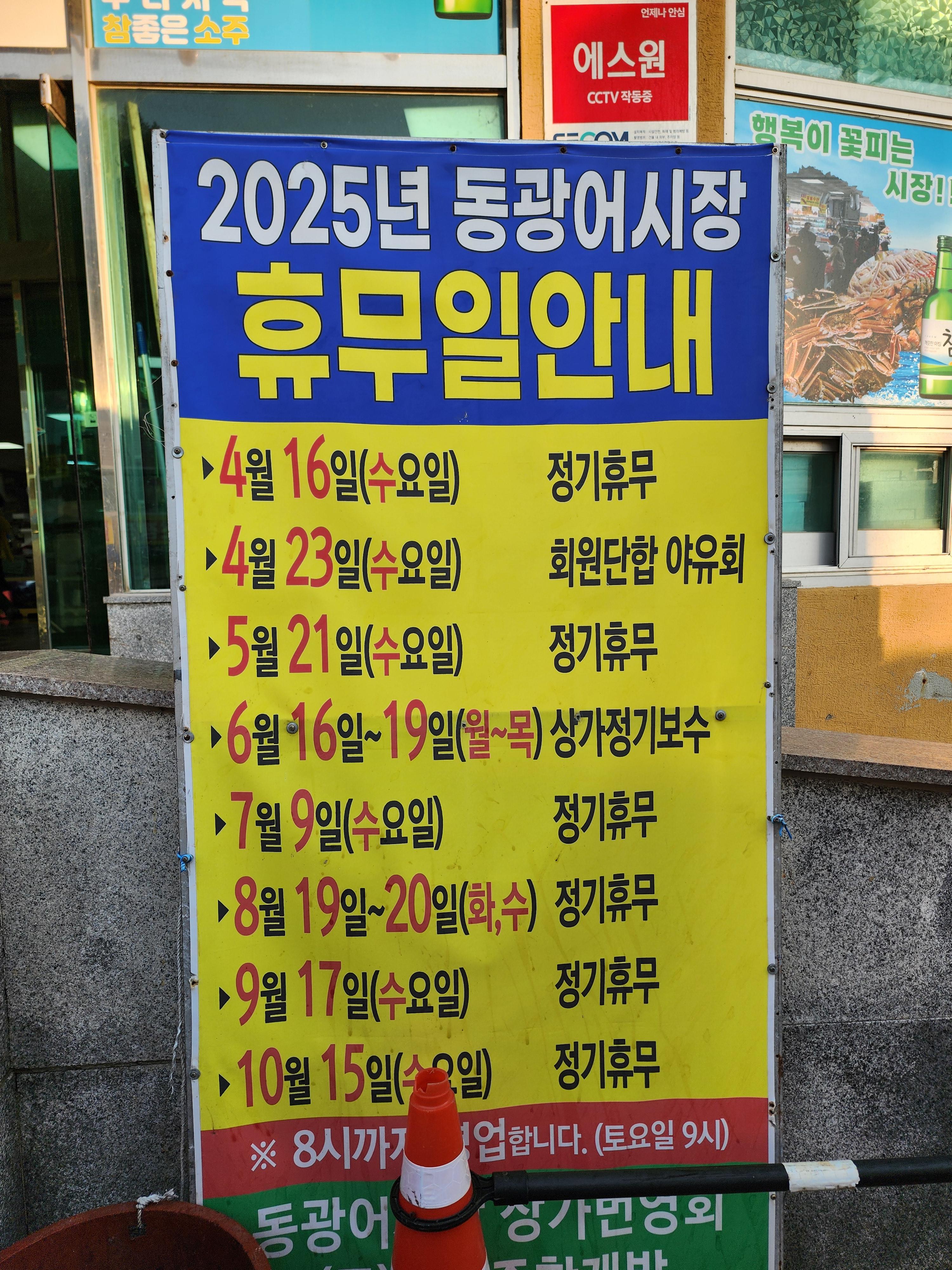 영덕 회센터 <동광어시장> 휴무일, 참고하세요!