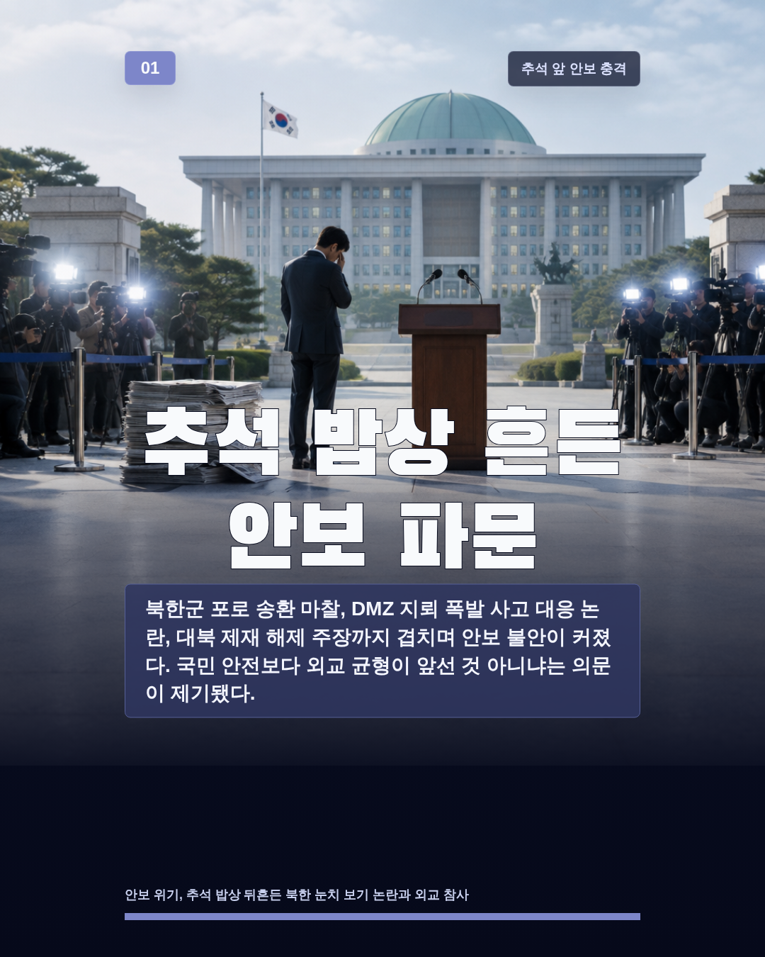추석 밥상 흔든 안보 파문