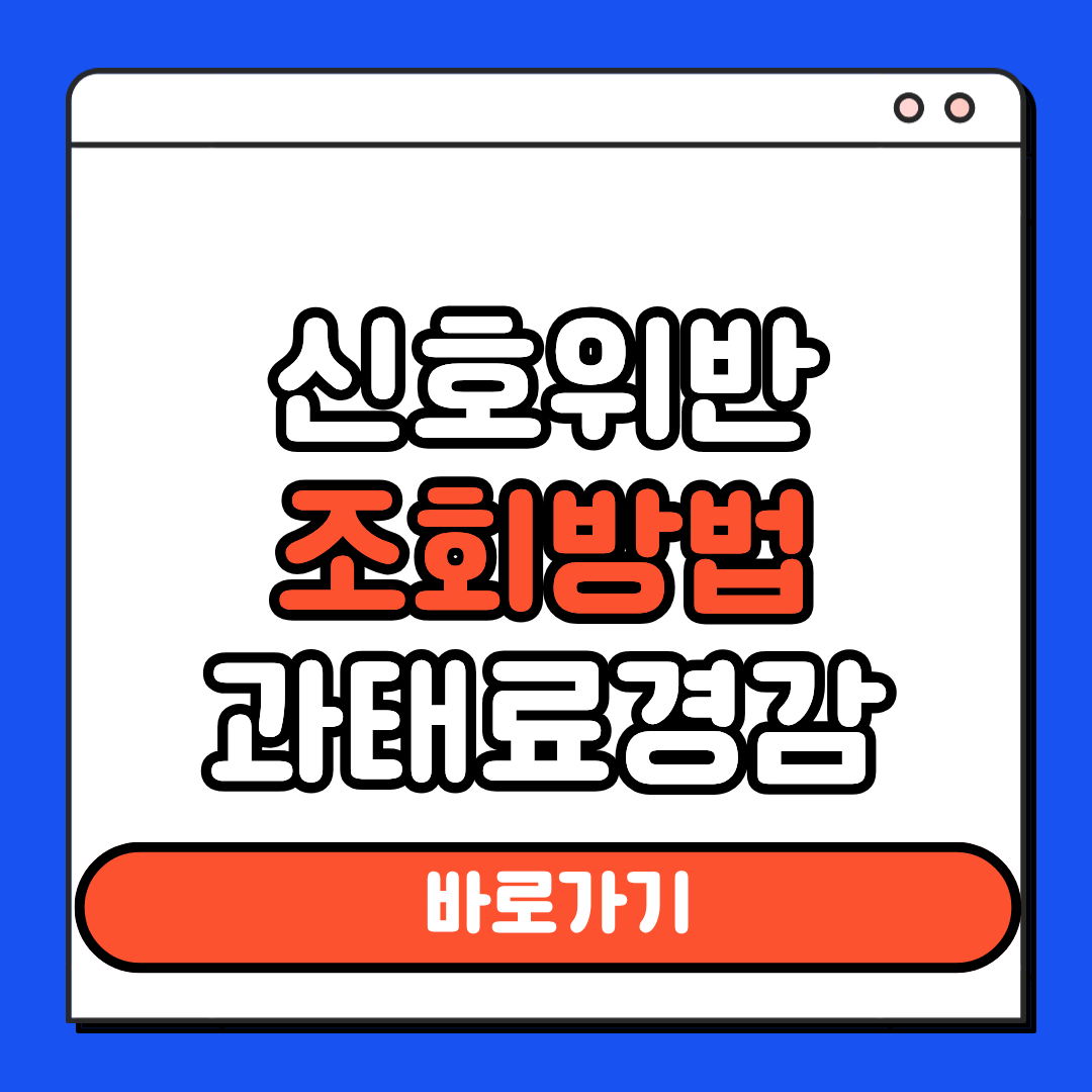 신호위반 조회방법